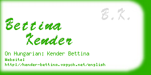 bettina kender business card